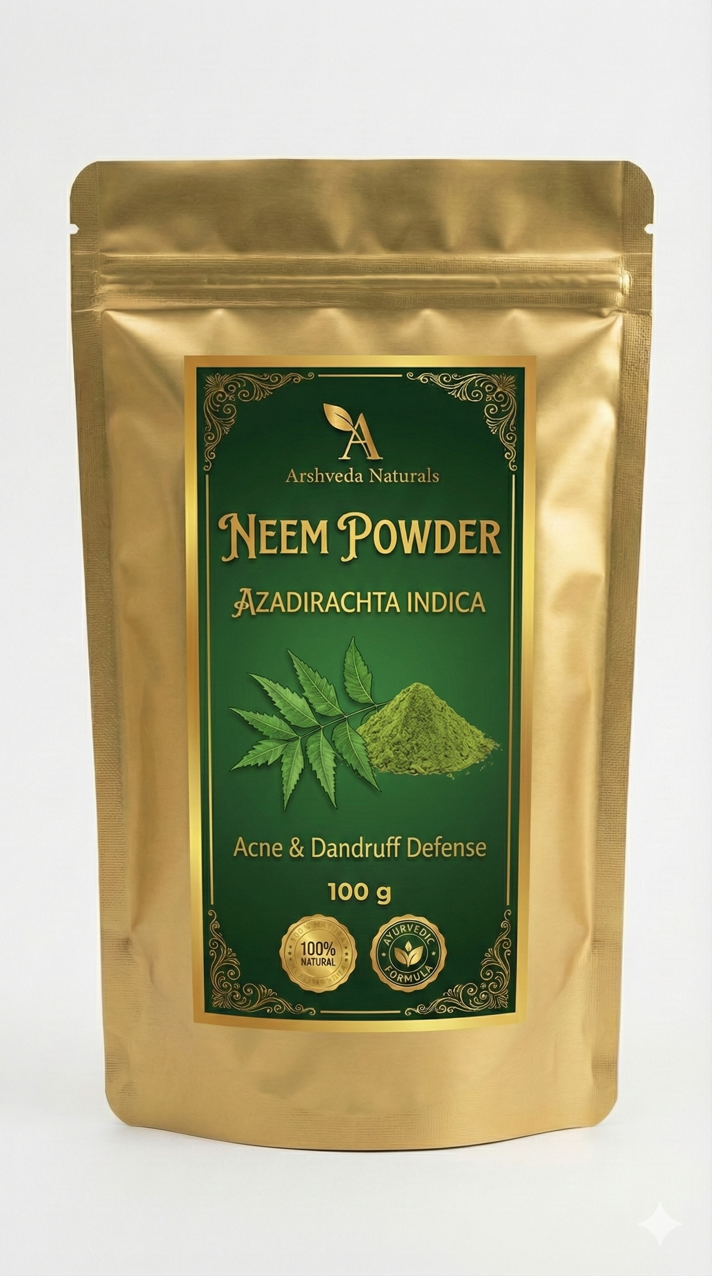 Pure Neem Leaf Powder (Azadirachta Indica) | Acne & Dandruff Defense